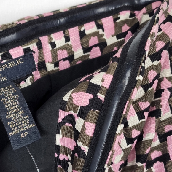 NWT Banana Republic Petite Abstract Silk Pink Pockets Dress Strapless, 4P - Picture 13 of 16